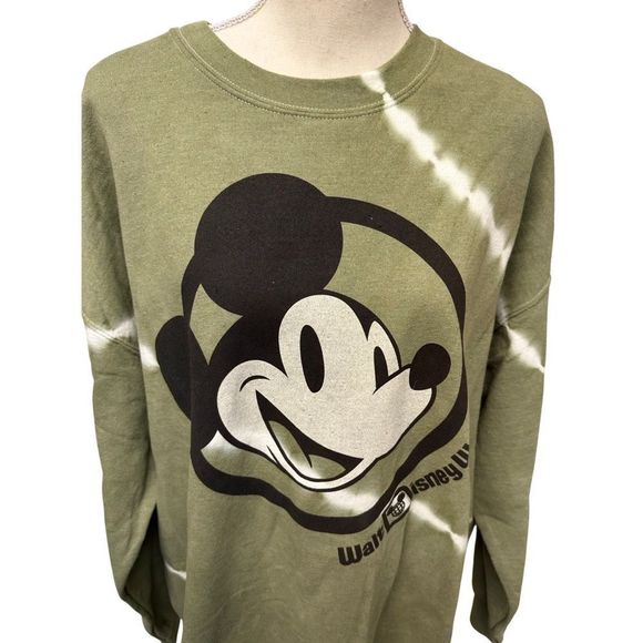 NWT Disney Tie Dye Green Sweatshirt - Picture 1 of 4